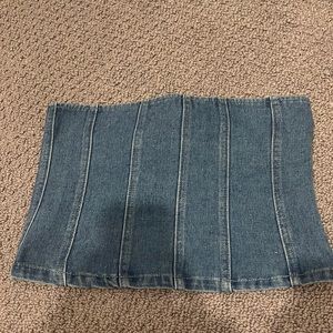 New with tags denim crop top from prettylittlething